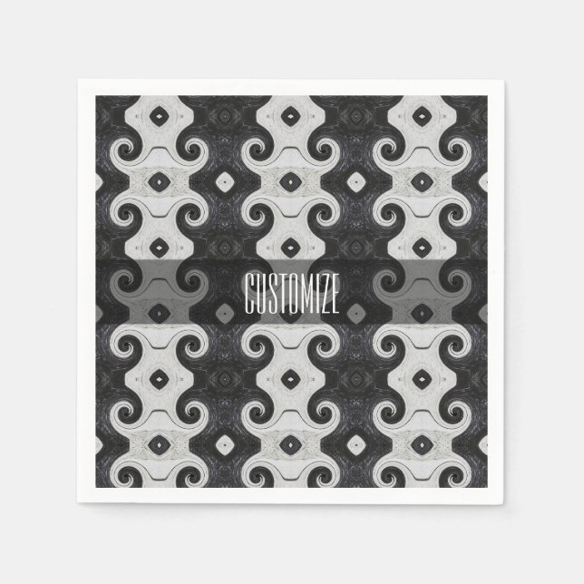 Guardanapo De Papel Abstrato Diamond Eye Curls Padrão Napkins (Frente)