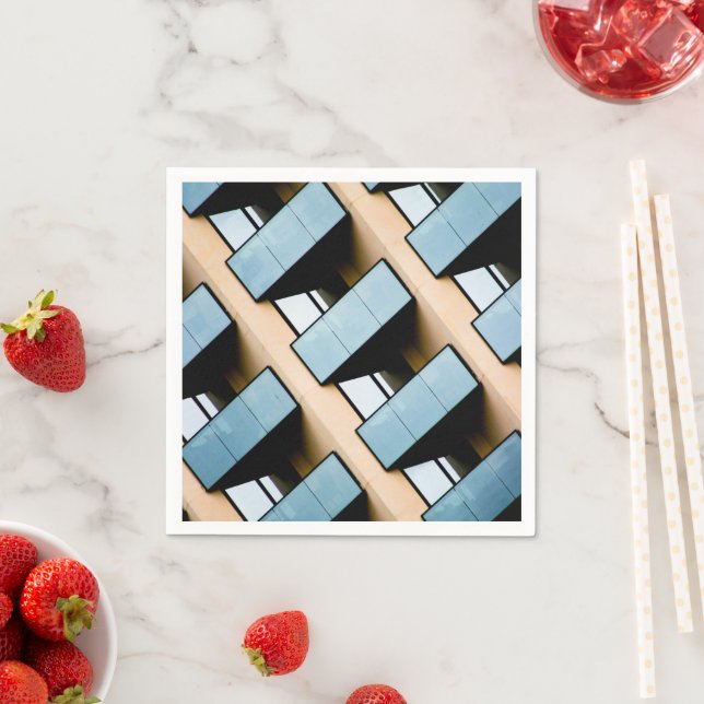 Guardanapo De Papel Abstrato do Edifício Azul e bege (Insitu)