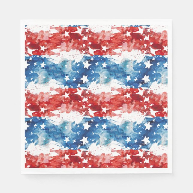 Guardanapo De Papel Abstrato Flag 4 de julho Napkin (Frente)