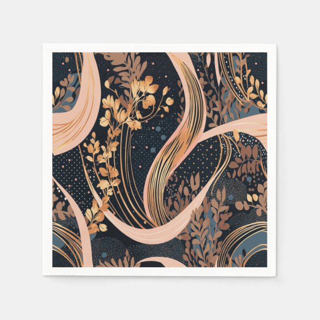 Guardanapo De Papel Abstrato floral, bolinhas, vinhas (Frente)