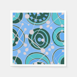 Guardanapo De Papel Abstrato, geoformas em designs verdes, azuis