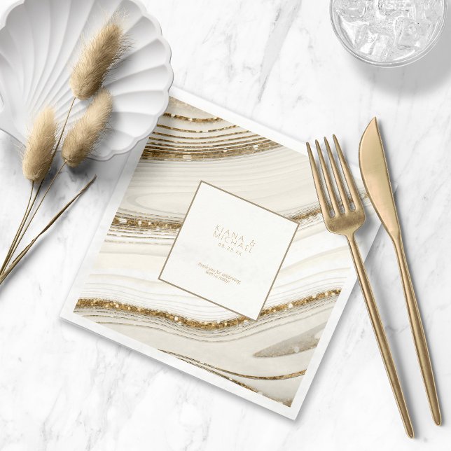 Guardanapo De Papel Abstrato Glitter Strata Wedding Obrigado Iv ID903 (Criador carregado)