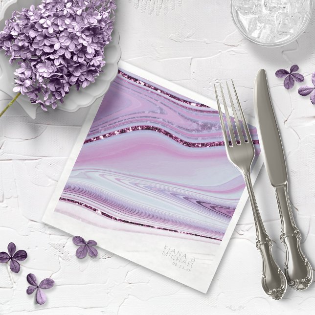 Guardanapo De Papel Abstrato Glitter Strata Wedding Wht Lilac ID903 (Criador carregado)