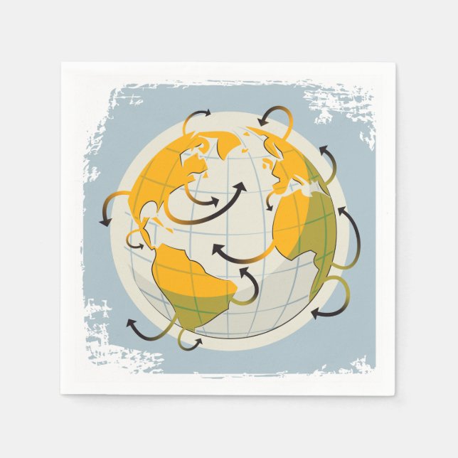 Guardanapo De Papel Abstrato Globe Paper Napkins (Frente)