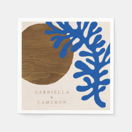 Guardanapo De Papel Abstrato Matisse Blue Brown Nome Personalizado Cas