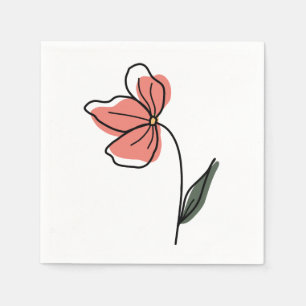 Guardanapo De Papel Abstrato Minimalista Flores Reutilizáveis