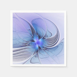 Guardanapo De Papel Abstrato Modern Fractal Art Lavanda Azul