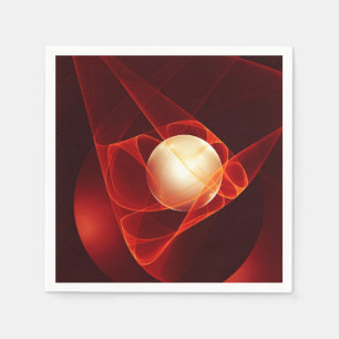 Guardanapo De Papel Abstrato Modern Red Cream Fantasy Arte Fractal