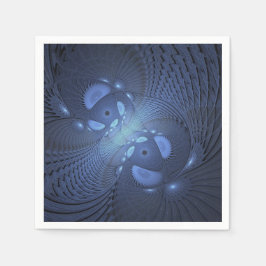 Guardanapo De Papel Abstrato moderno Trendy Dusk Blue Fractal Art