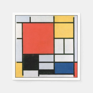 Guardanapo De Papel Abstrato Mondrian em formas angustiadas