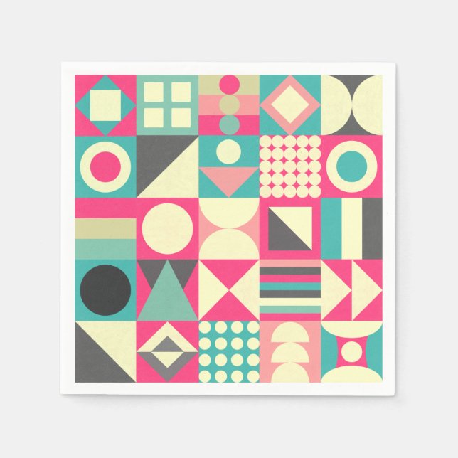 Guardanapo De Papel Abstrato quadrados 110419 (Frente)