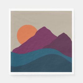 Guardanapo De Papel Abstrato Queda Autumn Mountain Landscape Sunset
