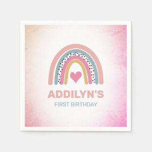 Guardanapo De Papel Abstrato Rainbow Girls - primeiro aniversario Part