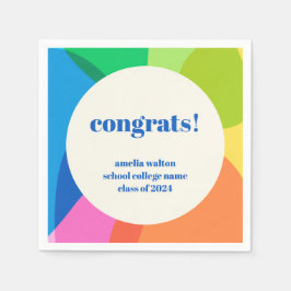 Guardanapo De Papel Abstrato Rainbow Parabéns de Graduação Personaliza