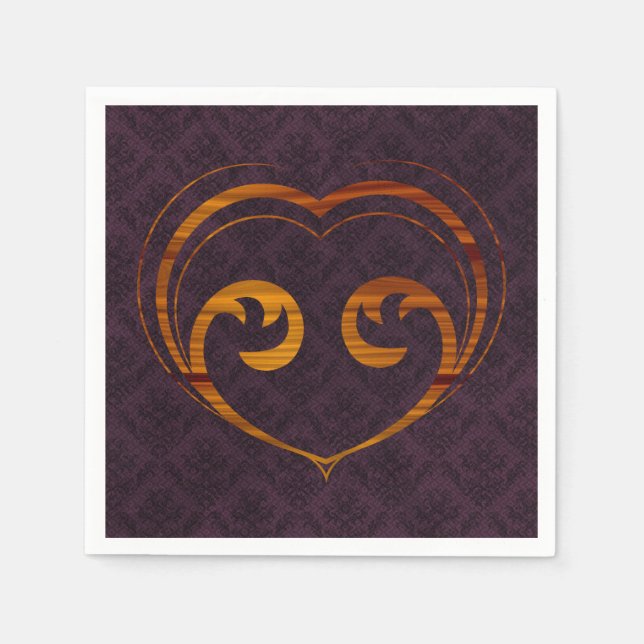 Guardanapo De Papel Abstrato Steampunk Heart (Frente)