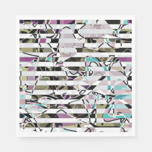 Guardanapo De Papel Abstrato stripes de padrão listradas beige turque