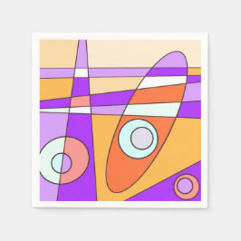 Guardanapo De Papel Abstrato Surfing Orange Purple