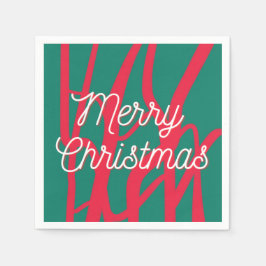 Guardanapo De Papel Abstrato Vermelho Verde Natal Feliz Personalizado