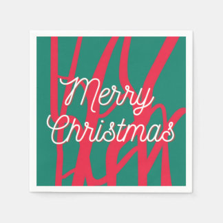 Guardanapo De Papel Abstrato Vermelho Verde Natal Feliz Personalizado
