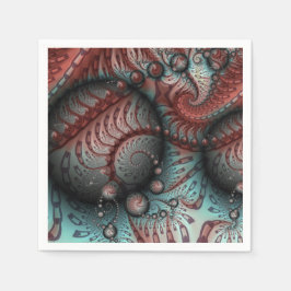 Guardanapo De Papel Abstrato Vivid Fantasy Fractal Art Brown Blue