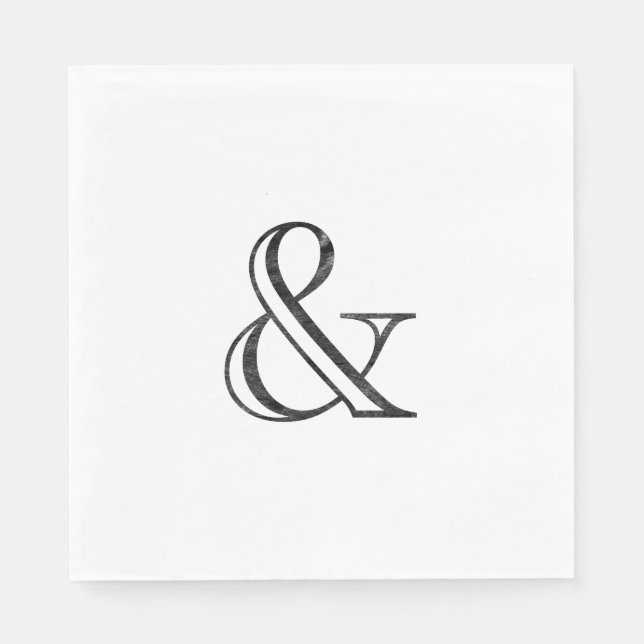 Guardanapo De Papel Academia Gravada Ampersand Black (Frente)
