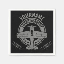 Guardanapo De Papel Academia Piloto de Avião Vintage Personalizado
