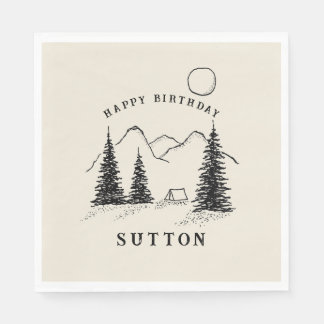 Guardanapo De Papel Acampamento de Aniversário Personalizado