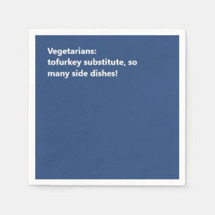 Guardanapo De Papel Ação de Graças da Vegetariana Azul Minimista Ha