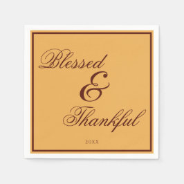 Guardanapo De Papel Ação de Graças de Marrom Dourado Elegante
