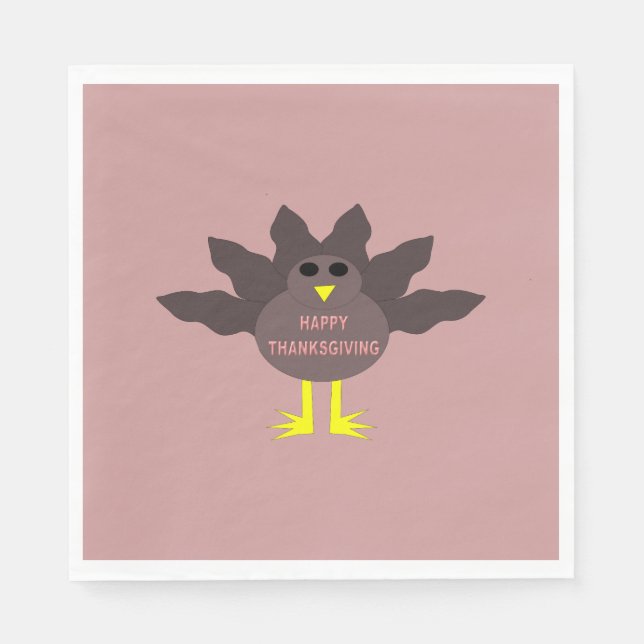 Guardanapo De Papel Ação de Graças Dependeu Turquia Coquetel Napkins (Frente)