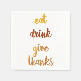Guardanapo De Papel Ação de Graças Elegante