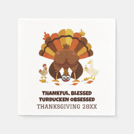 Guardanapo De Papel Ação de Graças engraçada de Turducken