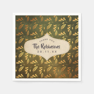 Guardanapo De Papel Ação de Graças Gold Foil