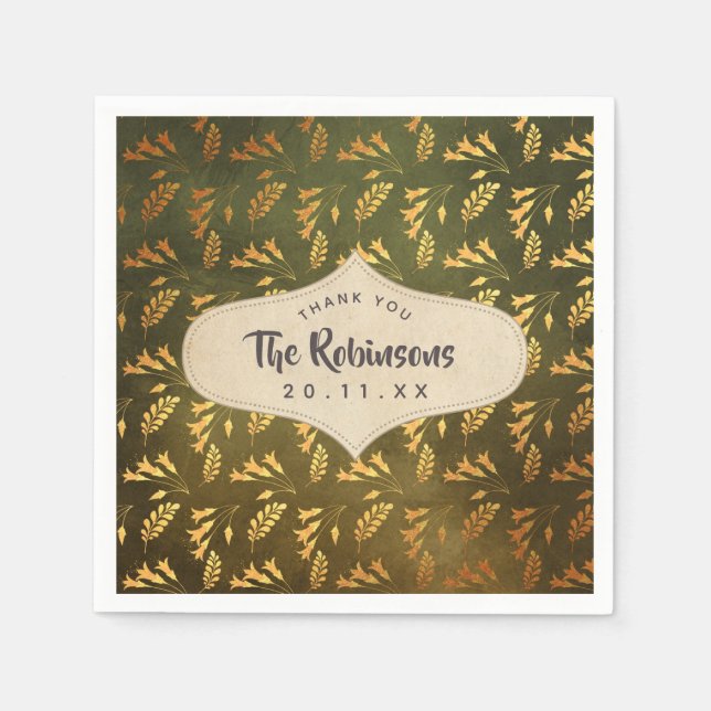 Guardanapo De Papel Ação de Graças Gold Foil (Frente)