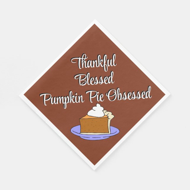 Guardanapo De Papel Ação de Graças Pumpkin Pie Dessert (Quina)