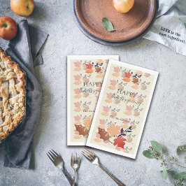 Guardanapo De Papel Ação de Graças Rustic Fall Vibes Personaliza Nome
