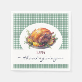 Guardanapo De Papel Ação de Graças Rustic Happy