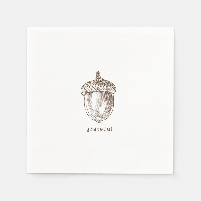 Guardanapo De Papel Ação de Graças Rustic Minimalist Brown (Frente)