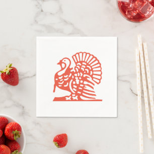 Guardanapo De Papel Ação de Graças Turquia - Laranja Gobble 4Pat