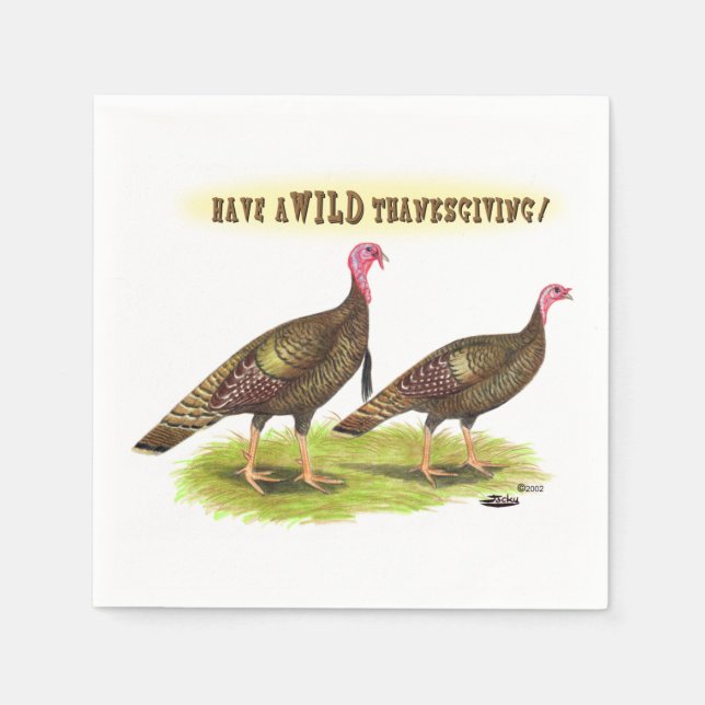 Guardanapo De Papel Ação de Graças Wild Turkey (Frente)