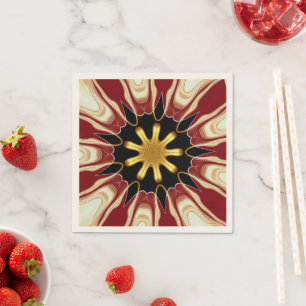 Guardanapo De Papel Achempong: Starburst Luxo em Carmesim e Dourado