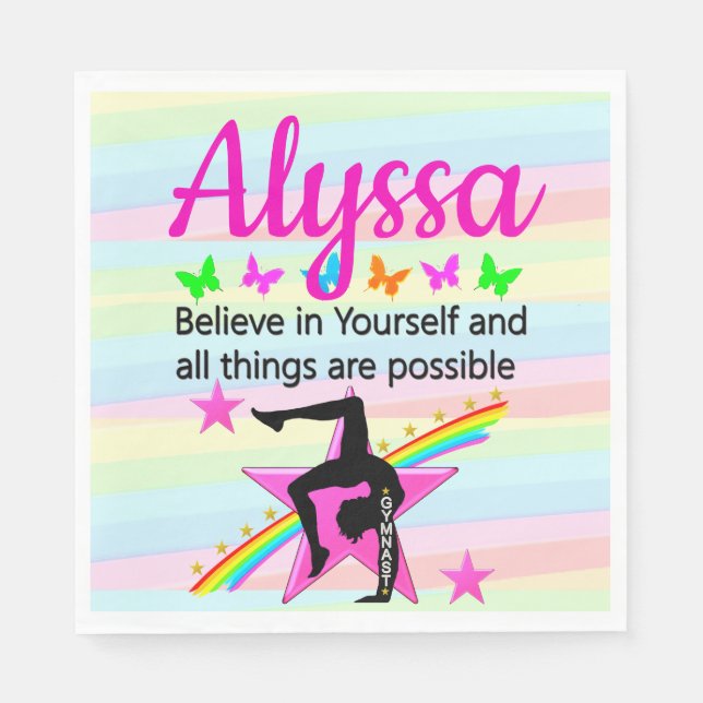 GUARDANAPO DE PAPEL ACREDITE EM SI MESMO DESIGN DE GINÁSTICA (Frente)