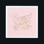 Guardanapo De Papel Açúcar rosa e Dourado e Napkins com Especiarias<br><div class="desc">Açúcar e especiarias e tudo bem! Estes guardanapos apresentam arte rosa e falsa em ouro.</div>