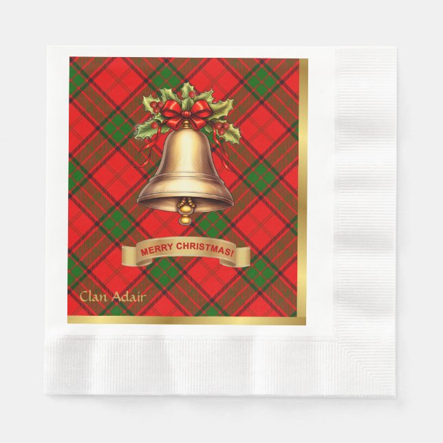 Guardanapo De Papel Adair Personalizated Tartan Christmas (Frente)