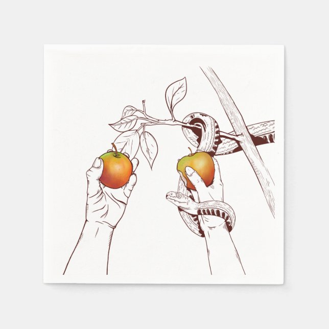 Guardanapo De Papel Adão e Eva com o cobra (Frente)