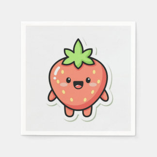 Guardanapo De Papel Adesivo Estético de Morango Pastel – I Fofo