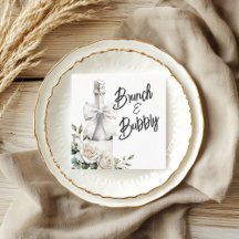 Adesivos de Brunch e Espumante Floral Branco Elega