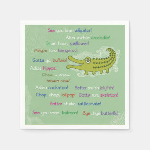 Guardanapo De Papel Adeus e boa sorte do Grupo Alligator