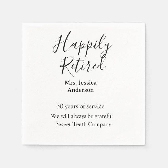 Guardanapo De Papel Adição de aposentadoria feliz anos de serviço apos (Frente)