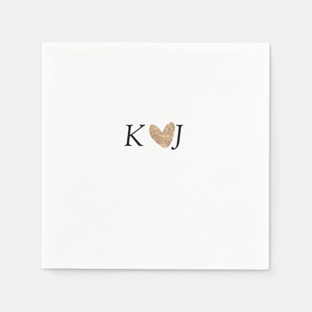 Guardanapo De Papel Adicionar a letra do nome do casal dourado do casa (Frente)